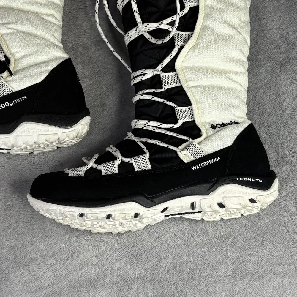 Columbia Boots Womens Size 6 Black Waterproof Insulated Snow Techlite BL1746-010
